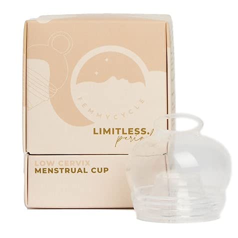 FemmyCycle Reusable Menstrual Cup - Soft Silicone Period Cup, Reduces Cramping, No Leak Custom Flex Fit, Vegan-Friendly, 12 Hour Protection (Low Cervix)