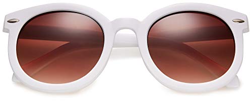 Round Oversized Retro Fashion Sunglasses for Women UV400 Trendy Big Circle Lens Vintage Designer Style Shades Glasses