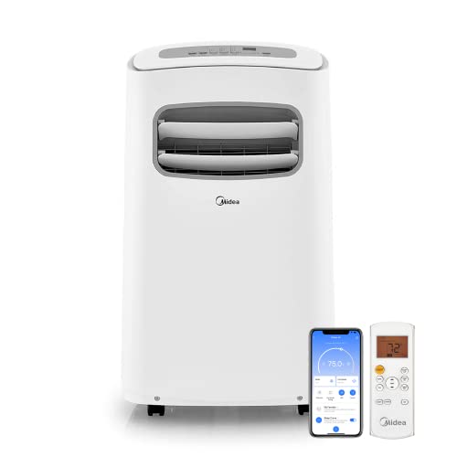 Midea 10,000 BTU ASHRAE (5,800 BTU SACC) Portable Air Conditioner, Cools up to 200 Sq. Ft., with Dehumidifier & Fan mode, Control with Remote, Amazon Alexa & Google Assistant, Easy-to-use and Install