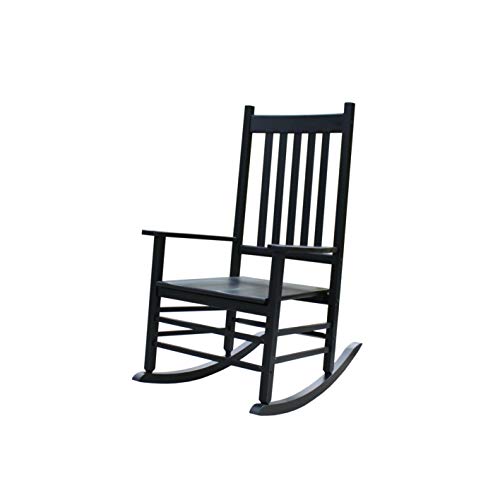 Rockingrocker-A001YBK Black Indoor Rocker/Rocking Chair -Easy to Assemble-Comfortable Wide Size-Outdoor or Indoor Use