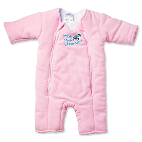 Baby Merlin's Magic Sleepsuit - Microfleece Baby Transition Swaddle - Baby Sleep Suit - Pink - 3-6 Months
