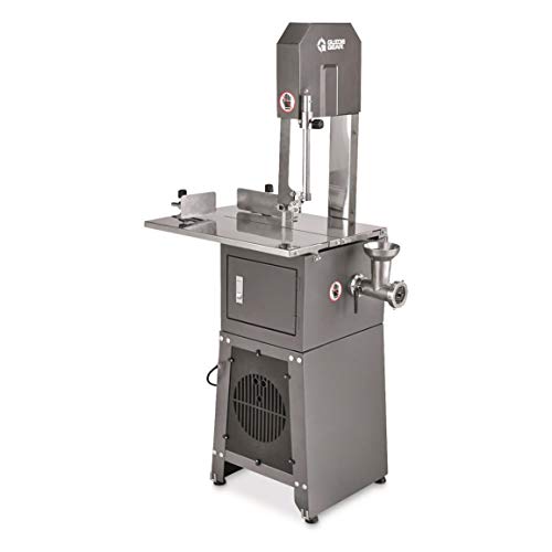 Guide Gear Electric Meat Cutting Bandsaw with Grinder Machine for Butchering, Butcher Saw Cutter and Grinding Equipment