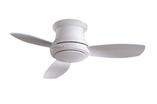 Minka Group Company F518-WH Flush Mount, 3 White Blades Ceiling fan with 44 watts light, White