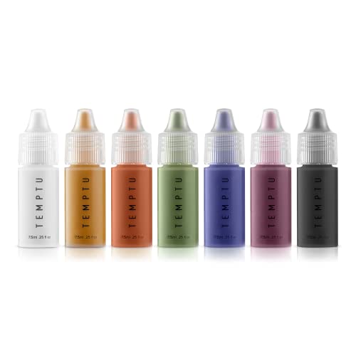 TEMPTU S/B Silicone-Based Shade Adjuster Starter Set: Long-Lasting, Highly-Pigmented Formula For Customizing S/B Foundation Shades | Includes 7 Primary Colors