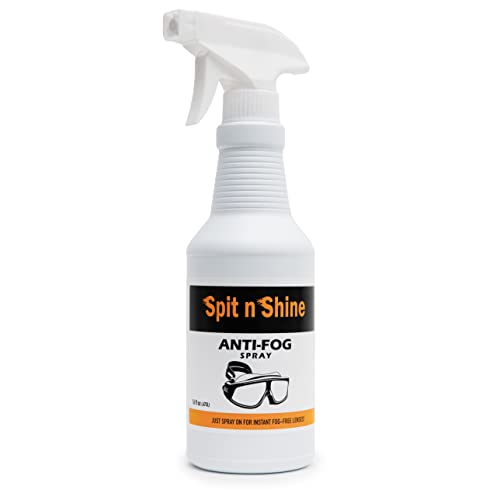 Spit n Shine Anti Fog Spray 16 oz. Prevents Fogging of Goggles, Masks, Sunglasses, Eyeglasses, Hockey Shields, Binoculars & Scopes