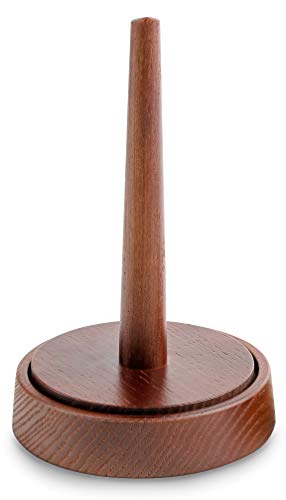 Yarn Holder for Crochet by Laborwood | Handmade Wood Yarn Dispenser | Helps You Prevent Thread Tangling | Set of 3 Gifts as Bonus | Extra Durable European Ash-Tree (Chestnut)