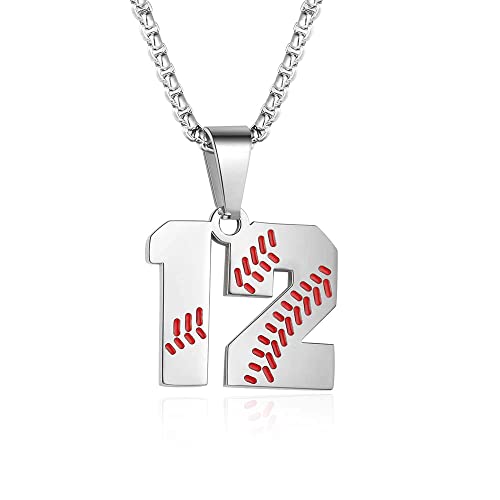 TLIWWF Inspiration Baseball Jersey Number Necklace Stainless Steel Charms Number Pendant for Boys Men (12)