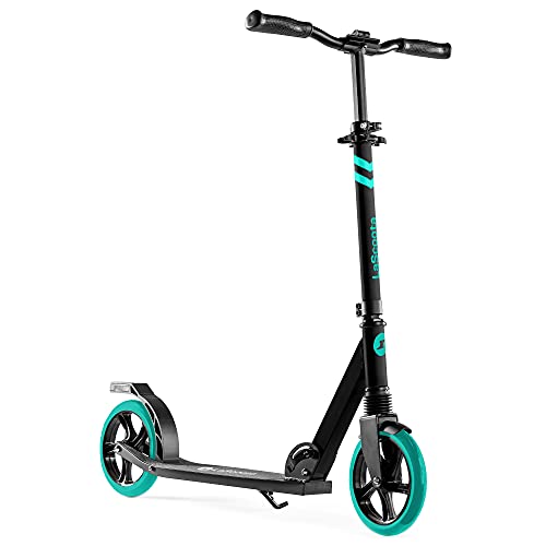 LaScoota Kick Scooter for Adults & Teens. Perfect for Youth 12 Years and Up and Men & Women Lightweight Foldable Adult Scooter with Large 8” Wheels 220lbs