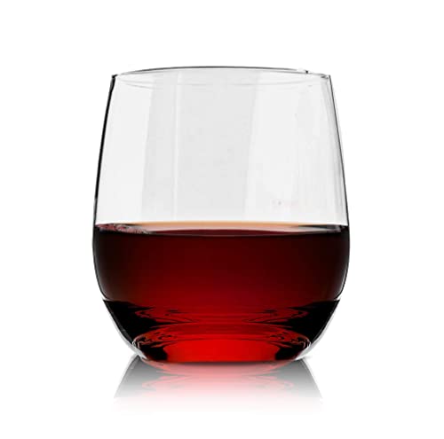 Vivocci Unbreakable Plastic Stemless Wine Glasses 12. 5 oz | 100% Tritan Heavy Base | Shatterproof Glassware | Ideal For Cocktails & Scotch | Perfect For Homes & Bars | Dishwasher Safe | Set of 6