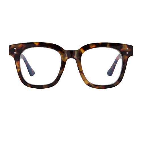 Madison Avenue Women Blue Light Glasses,Oversize, Anti Eyestrain & UV Protection Computer Eyeglasses (Tortoiseshell)