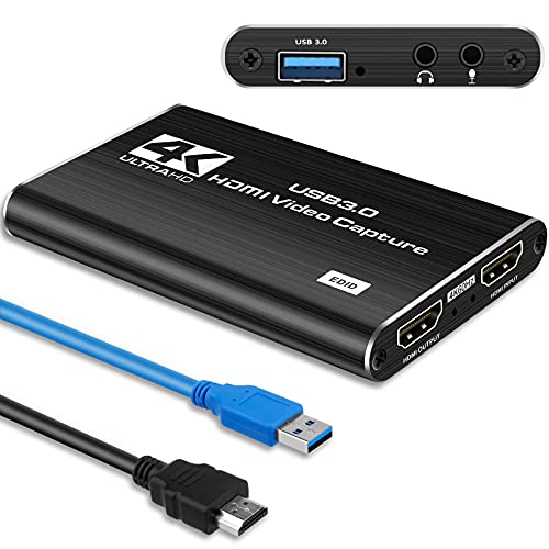 DIGITNOW 4K Audio Video Capture Card, HDMI USB 3.0 Video Capture Device, Full HD 1080P 60FPS for Game Recording, Live Streaming Broadcasting