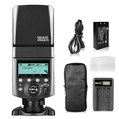 Meike MK420F TTL Li-ion Battery Camera Flash Speedlite with LCD Display for Fujifilm X Mount Cameras Such as X-H1 X-T1 X-T2 X-T3 X-T4 X-T5 X-T10 X-T20 X-T30 X-T100 X-T200 X-PRO3 X-PRO2 X-E1 X-E2 X-E3