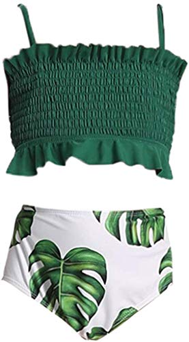 Lemoonlemone Girl's Bikini Set Crop Flounce Two Piece Swimsuits Kids Haler Bathing Suits