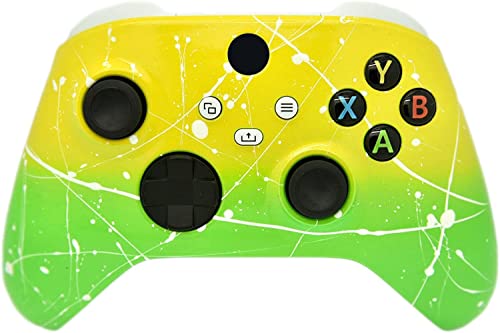 Hand Airbrushed Fade Custom Controller Compatible with Series X/S & One (Series X/S Yellow & Green White Drip)