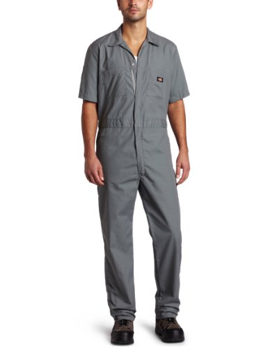 Dickies mens Short-sleeve overalls and coveralls workwear apparel, Gray, Large US
