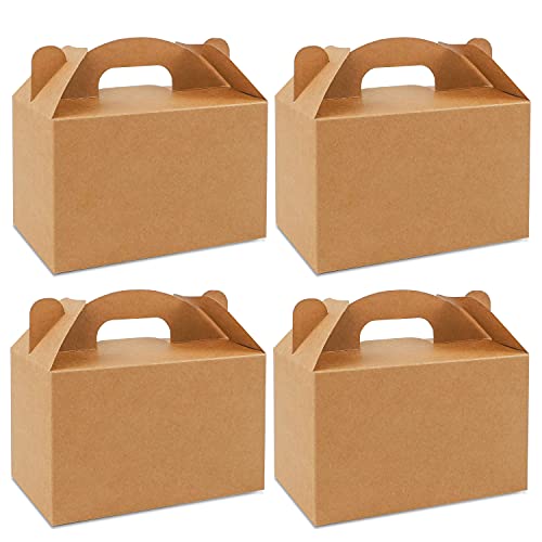 Moretoes 36 Pack Brown Goodies Boxes Dessert/ Treat/ Gable/ Kraft Party Favor Boxes for Keeping Candy, Popcorn,Toys,Baby Showers,Birthday Party,Wedding,6 x 3.5 x 3.5 Inches