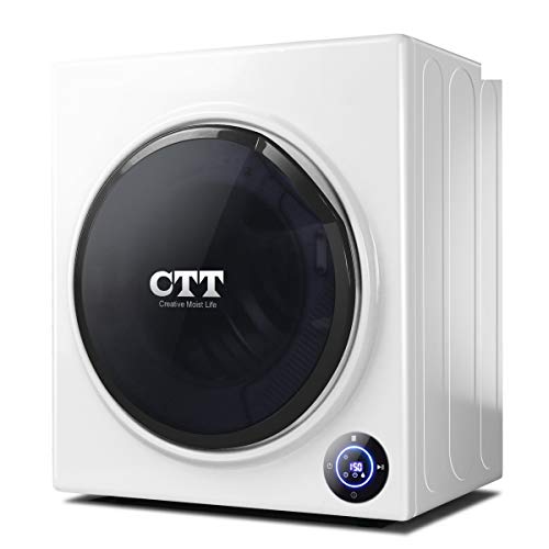 CTT Clothes Dryer | 13 Lbs. 1500W 110-125V Intelligent Portable Tumble Clothes Laundry Dryer, Intelligent Humidity Sensor - White