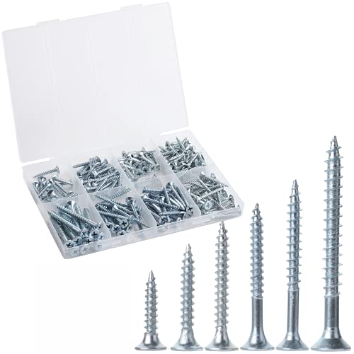 Mr. Pen- Wood Screws Assortment Kit, 152 pcs, Phillips Tips, Flat Head