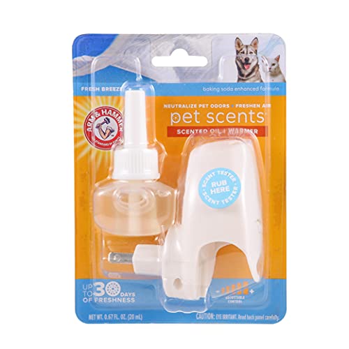 Arm & Hammer Air Care Pet Scents Electric Oil Diffuser Plug-in & Refill in Fresh Breeze Scent | Plug in Air Freshener Pet Odor Eliminator Combats Pet Odors