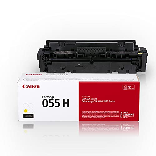 Canon Genuine Toner, Cartridge 055 Yellow, High Capacity (3017C001) 1 Pack, for Canon Color imageCLASS MF741Cdw, MF743Cdw, MF745Cdw, MF746Cdw, LBP664Cdw Laser Printer