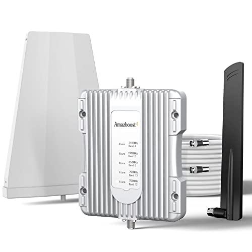 Amazboost A1 Cell Phone Booster for Home -Up to 2,500 sq ft,Cell Phone Signal Booster Kit,All U.S. Carriers -Compatible with Verizon,AT&T, T-Mobile, Sprint & More-5G 4G 3G LTE FCC Approved
