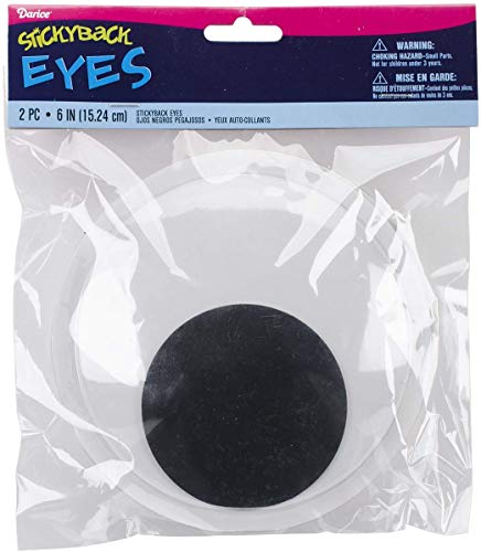 Darice EYE-6 2-Piece Adhesive Wiggly Eyes for Craftwork, 6-Inch