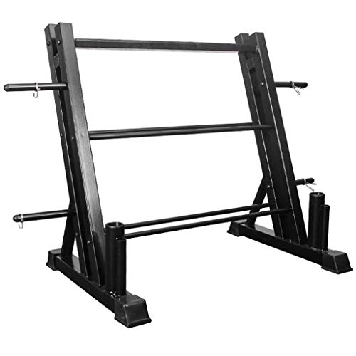 TUTAVIAW 3 Tier Dumbbell Rack, Board Weight Storage and Dual Vertical Bar Rack, All in One Dumbbell Rack, Weight Rack for Dumbbells (1100 Pounds Weight Capacity)