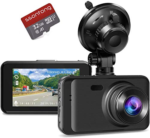 Dash Camera for Car, FHD 1080P Dash Cam Front with 32G SD Card, Super Night Vision, Dashcams for Cars w/WDR Loop Recording G-Sensor Parking Monitor Motion Detection Dashboard Camera