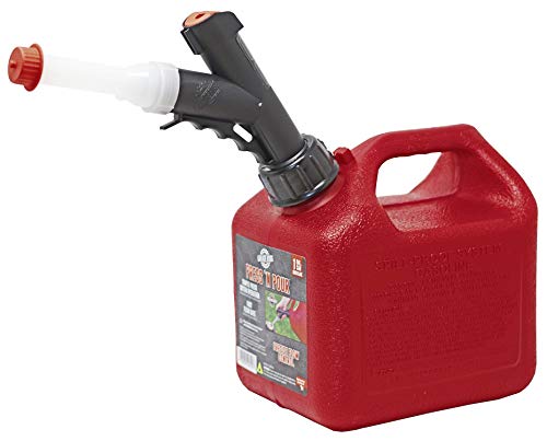 GARAGE BOSS GB310 Briggs and Stratton GarageBoss Press 'N Pour 1+ Gallon Gas Can, Red