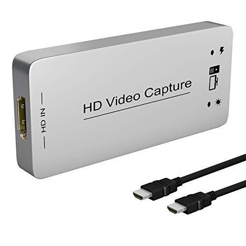 Video Capture Card, HDMI to USB 3.0 Capture Card, Analog Video Capture Dongle Device, Full HD 1080p 60FPS Live Streaming and Recording for Switch PS5 PS4 Xbox, Compatible with Windows Linux Mac OS