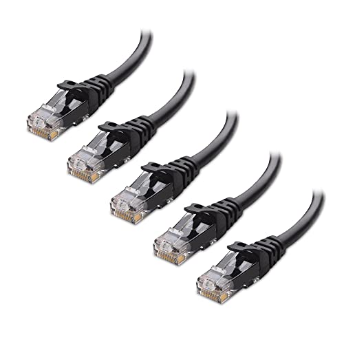 Cable Matters 5-Pack Snagless Short Cat 6 Ethernet Cable 3 ft (Cat 6 Cable, Cat6 Cable, Internet Cable, Network Cable) in Black
