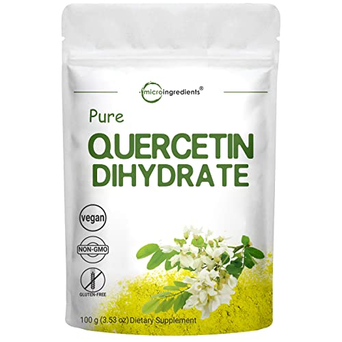 Pure Quercetin Dihydrate Powder, Quercetin 500mg Per Serving, 100 Grams, Most Bioavailable Grade and Filler Free, Powerful Antioxidant Supports Energy, Immune System , No GMOs and Vegan