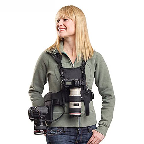 Nicama Multi Camera Carrying Chest Harness Vest System with Side Holster and Secure Straps for Canon Nikon Sony Panasonic Olympus DSLR Cameras