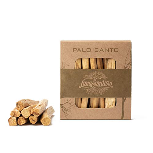 Luna Sundara Organic Wild Harvested Palo Santo Smudging Sticks from Ecuador Select High Resin Natural Incense Sticks No Plastic Sustainable Packaging 8 Aromatic Sticks for Peace and Tranquility