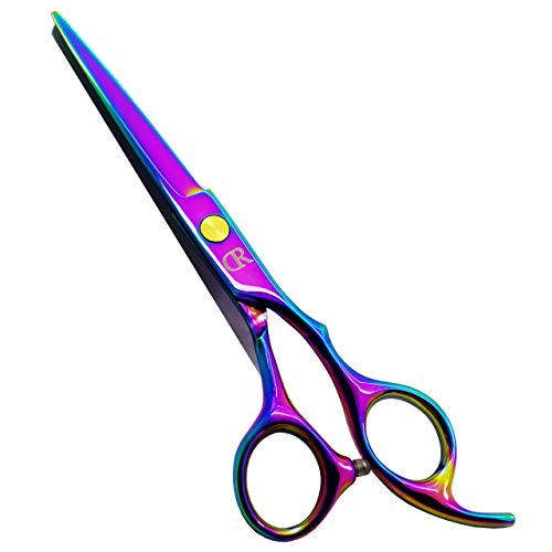 Professional Hair Cutting Shears,6 Inch Barber hair Cutting Scissors Sharp Blades Hairdresser Haircut For Women/Men/kids 420c Stainless Steel Rainbow Color