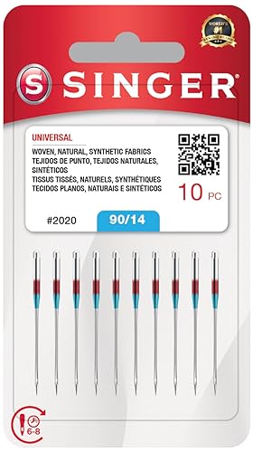 SINGER 10-Pack Universal 2020 Sewing Machine Needles, Size 90/14