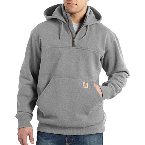 Carhartt Men's Rain Defender Loose Fit Heavyweight Quarter-Zip Sweatshirt, Heather Gray, X-Large