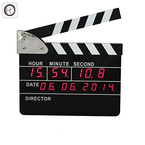 FDYD Neutral Clapper Board Digital Alarm Clock Creative Number Desk Clock for Home Decor Bedroom livingroom Decor (Directors Edition)
