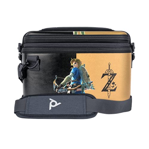 PDP Gaming Officially Licensed Switch Pull-N-Go Travel Case - Zelda Breath of the WIld - Semi-Hardshell Protection - Protective PU Leather - Holds 14 Games - Works with Switch OLED & Lite