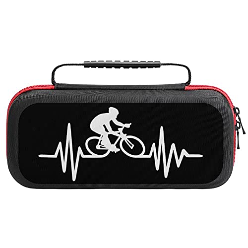 Heartbeat Pulse Line with Bike Travel Carrying Case for Nintendo Switch Shockproof Portable Protective Travel Pouch Bag