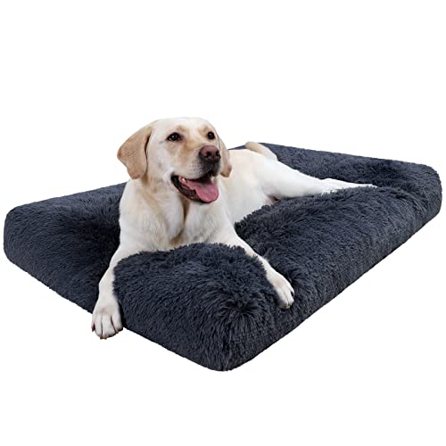 CHAMPETS Washable Dog Bed for Crate 35'X23',Large Dog Bed Washable for Small,Medium,Large,Extra Large Dogs Cats Pet,Waterproof Dog Beds for Large Dogs with Washable Cover,Crate Pet Bed for Large Dogs