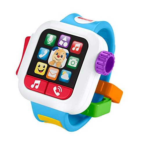 Fisher-Price Laugh & Learn Time to Learn Smartwatch, early role-play toy with music and lights for baby and toddlers, Multi