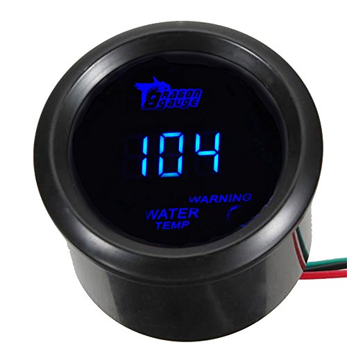 ESUPPORT Car 2' 52mm Digital Water Temp Gauge Blue LED Fahrenheit F