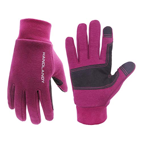 HANDLANDY Winter Gloves for Men & Women Touch Screen Warm Gloves, Thermal Cold Weather Running Gloves (Purple, Medium)