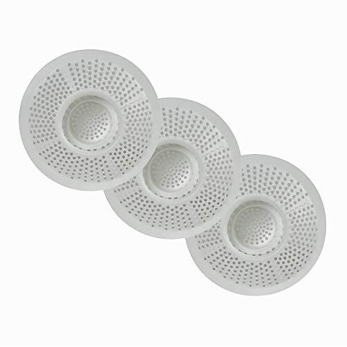 Hairstopper Shower Drain Cover Hair Catcher for Shower and Bathtub, White, 3 Pack