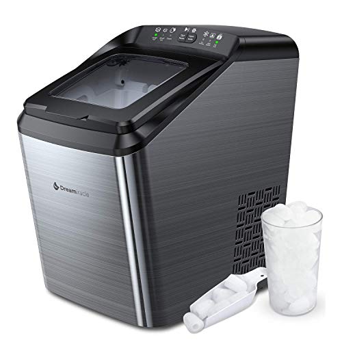 Dreamiracle Ice Maker Machine for Countertop, 33 lbs Bullet Ice Cube in 24H, 9 Ice Cubes Ready in 7 Minutes, 2.8L Ice Maker Machine with Ice Scoop and Basket