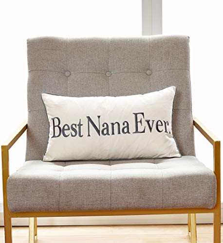 Sanmetex Nana Gifts, Gift for Nana from Grandkids - Nana Best Nana Ever Gifts Lumbar Pillow Cover 12x20 Inch.