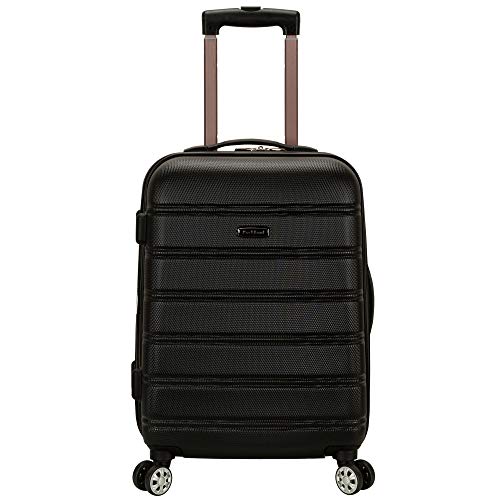 Rockland Melbourne Hardside Expandable Spinner Wheel Luggage, Black, Carry-On 20-Inch