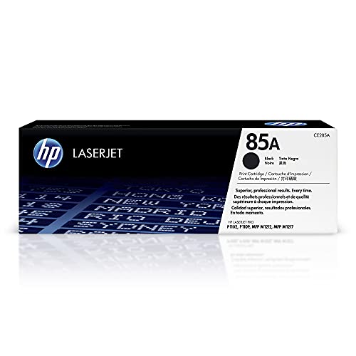 HP 85A Black Toner Cartridge | Works with HP LaserJet Pro P1102, P1109 Series, HP LaserJet Pro MFP M1212, M1217 Series | CE285A