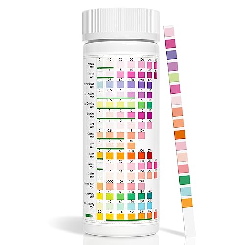 Water Testing Kits for Drinking Water: 125 Strips 16 in 1 Well and Drinking Water Test Kit, TESPERT Water Test Strips with Hardness, pH, Lead, Iron, Copper, Chlorine, and More